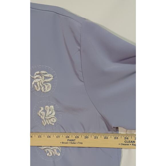 Kim Lai Fashions XL 100% Silk Chinese Tang Shirt Light Blue Dragon Frog Buttons - Picture 4 of 9